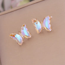 Load image into Gallery viewer, Colorful Butterfly Earrings For Women Temperament Crystal Ear Studs Korean Fashion Y2k Ear Jewelry Accessories Bride Girl Party Engagement Gifts
