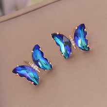 Load image into Gallery viewer, Colorful Butterfly Earrings For Women Temperament Crystal Ear Studs Korean Fashion Y2k Ear Jewelry Accessories Bride Girl Party Engagement Gifts
