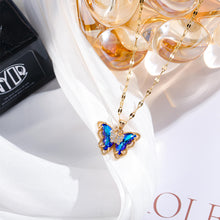 Load image into Gallery viewer, Colorful Zircon Butterfly Necklaces for Women Girls Light Luxury Crystal Pendant Female Romantic Cavicle Chain Jewelry Accessories Gifts
