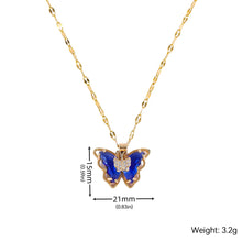 Load image into Gallery viewer, Colorful Zircon Butterfly Necklaces for Women Girls Light Luxury Crystal Pendant Female Romantic Cavicle Chain Jewelry Accessories Gifts
