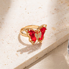 Load image into Gallery viewer, Retro Colorful Butterfly Ring For Women Diamond-Studded Fairy Rings Exquisite Temperament Jewelry Accessories Female Sweet Fashion Gifts
