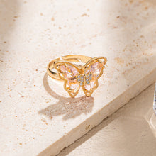 Load image into Gallery viewer, Retro Colorful Butterfly Ring For Women Diamond-Studded Fairy Rings Exquisite Temperament Jewelry Accessories Female Sweet Fashion Gifts
