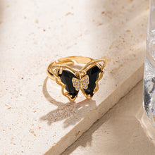 Load image into Gallery viewer, Retro Colorful Butterfly Ring For Women Diamond-Studded Fairy Rings Exquisite Temperament Jewelry Accessories Female Sweet Fashion Gifts
