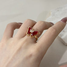 Load image into Gallery viewer, Retro Colorful Butterfly Ring For Women Diamond-Studded Fairy Rings Exquisite Temperament Jewelry Accessories Female Sweet Fashion Gifts
