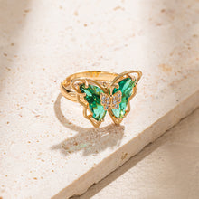 Load image into Gallery viewer, Retro Colorful Butterfly Ring For Women Diamond-Studded Fairy Rings Exquisite Temperament Jewelry Accessories Female Sweet Fashion Gifts
