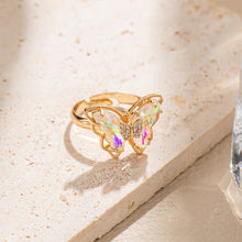 Load image into Gallery viewer, Retro Colorful Butterfly Ring For Women Diamond-Studded Fairy Rings Exquisite Temperament Jewelry Accessories Female Sweet Fashion Gifts
