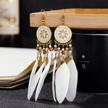 Load image into Gallery viewer, Retro Bohemian Style Earrings Long Feather Tassel Pendant Earrings For Women Boho Handmade Drop Dangle Earrings Jewelry Wedding Gifts
