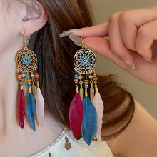Load image into Gallery viewer, Retro Bohemian Style Earrings Long Feather Tassel Pendant Earrings For Women Boho Handmade Drop Dangle Earrings Jewelry Wedding Gifts
