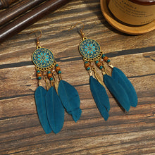 Load image into Gallery viewer, Retro Bohemian Style Earrings Long Feather Tassel Pendant Earrings For Women Boho Handmade Drop Dangle Earrings Jewelry Wedding Gifts
