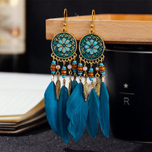 Load image into Gallery viewer, Retro Bohemian Style Earrings Long Feather Tassel Pendant Earrings For Women Boho Handmade Drop Dangle Earrings Jewelry Wedding Gifts

