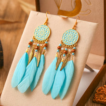 Load image into Gallery viewer, Retro Bohemian Style Earrings Long Feather Tassel Pendant Earrings For Women Boho Handmade Drop Dangle Earrings Jewelry Wedding Gifts
