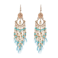 Load image into Gallery viewer, Bohemian Ethnic Style Earrings Crystal Tassel Drop Earrings For Women Boho Acrylic Long Pendant Female Fashion Party Jewelry Accessories
