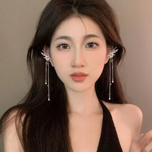 Load image into Gallery viewer, Fairy Butterfly Tassel Ear Clips Angel Ear Bone Ear Cuff For Women Hanging Non-pierced Earring Fashion Exquisite Jewelry Female Y2K Style Gifts

