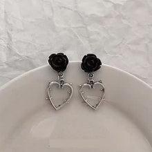 Load image into Gallery viewer, Gothic Punk Heart Earrings Hollow Thorn Rose Pendant Earrings Female Punk Charm Ear Jewelry Fashion Hip Hop Vintage Accessories

