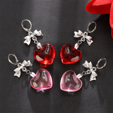 Load image into Gallery viewer, Y2K Punk Style Dangle Earrings Vintage Heart Pendant For Women Lovely Bow Knot Stud Ear Jewelry Charms Hot Girls Gifts Accessories Goth Hoop
