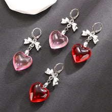 Load image into Gallery viewer, Y2K Punk Style Dangle Earrings Vintage Heart Pendant For Women Lovely Bow Knot Stud Ear Jewelry Charms Hot Girls Gifts Accessories Goth Hoop
