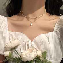 Load image into Gallery viewer, Fashion Double Layer Necklace For Women Imitation Pearl Pendant Choker Light Luxury Design Clavicle Chain Temperament Jewelry Accessories Gift
