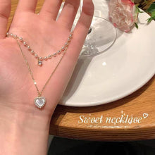 Load image into Gallery viewer, Fashion Double Layer Necklace For Women Imitation Pearl Pendant Choker Light Luxury Design Clavicle Chain Temperament Jewelry Accessories Gift
