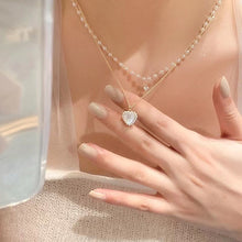 Load image into Gallery viewer, Fashion Double Layer Necklace For Women Imitation Pearl Pendant Choker Light Luxury Design Clavicle Chain Temperament Jewelry Accessories Gift
