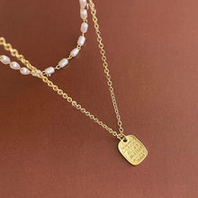 Load image into Gallery viewer, Fashion Double Layer Necklace For Women Imitation Pearl Pendant Choker Light Luxury Design Clavicle Chain Temperament Jewelry Accessories Gift
