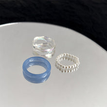 Load image into Gallery viewer, 3Pcs/set Acrylic Ring Set For Women Colorful Pearl Transparent Rings Korean Cute Romantic Jewelry Accessories Girl Party Engagement Gifts
