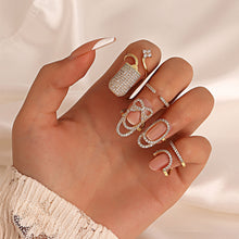 Load image into Gallery viewer, Geometric Nail Ring Metal Line Thin Unique Rings for Women Fashion Female Finger Ring Fingertip Protective Cover Fashion Jewelry Accessories
