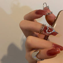 Load image into Gallery viewer, Fashion Nail Rings For Women Zircon Finger Cap Ring With Unique Temperament Wearing Detachable Fake Manicure Fingertips Protective Cover
