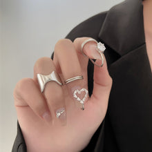 Load image into Gallery viewer, Fashion Nail Rings For Women Zircon Finger Cap Ring With Unique Temperament Wearing Detachable Fake Manicure Fingertips Protective Cover
