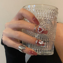 Load image into Gallery viewer, Fashion Nail Rings For Women Zircon Finger Cap Ring With Unique Temperament Wearing Detachable Fake Manicure Fingertips Protective Cover
