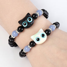 Load image into Gallery viewer, Cute Cat Luminous Bracelets For Women Men Black White Animal Head Beaded Hand Chain Handmade Adjustable Glow In The Dark Gift
