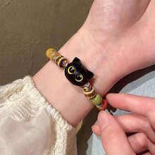 Load image into Gallery viewer, New Cute Black Cat Bracelet for Women Men Natural Stone Braided Hand Chain Fashion Rope Cartoon Animal Hand Ring Handmade Trendy Jewelry Gifts
