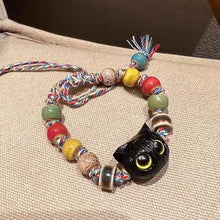 Load image into Gallery viewer, New Cute Black Cat Bracelet for Women Men Natural Stone Braided Hand Chain Fashion Rope Cartoon Animal Hand Ring Handmade Trendy Jewelry Gifts
