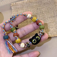 Load image into Gallery viewer, New Cute Black Cat Bracelet for Women Men Natural Stone Braided Hand Chain Fashion Rope Cartoon Animal Hand Ring Handmade Trendy Jewelry Gifts
