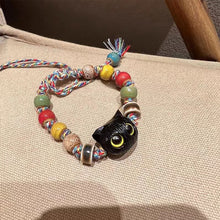 Load image into Gallery viewer, New Cute Black Cat Bracelet for Women Men Natural Stone Braided Hand Chain Fashion Rope Cartoon Animal Hand Ring Handmade Trendy Jewelry Gifts
