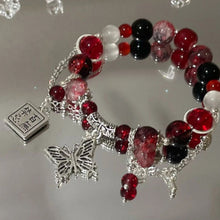 Load image into Gallery viewer, Fashion Tian Guan Ci Fu Bracelet for Women Men Blessing Hollow Butterfly Red Beads Chain Tassels Pendant Dark Gothic Accessories Jewelry Exquisite Gifts
