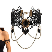 Load image into Gallery viewer, Black Lace Crystal Pendant Arm Bracelet For Women Gothic Tassel Cuff Bangle Fashion Jewelry Party Female Accessories Gift
