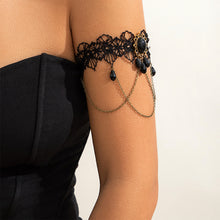 Load image into Gallery viewer, Black Lace Crystal Pendant Arm Bracelet For Women Gothic Tassel Cuff Bangle Fashion Jewelry Party Female Accessories Gift

