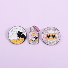 Load image into Gallery viewer, Cartoon Cat Enamel Pin Metal Cute Animals Badge Lapel Clothes Brooch for Lapel Backpack Badge Lovely Animal Jewelry Gifts
