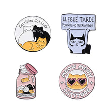 Load image into Gallery viewer, Cartoon Cat Enamel Pin Metal Cute Animals Badge Lapel Clothes Brooch for Lapel Backpack Badge Lovely Animal Jewelry Gifts
