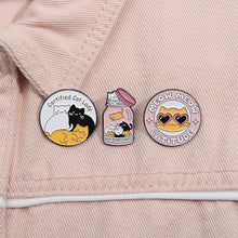 Load image into Gallery viewer, Cartoon Cat Enamel Pin Metal Cute Animals Badge Lapel Clothes Brooch for Lapel Backpack Badge Lovely Animal Jewelry Gifts
