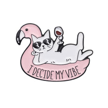 Load image into Gallery viewer, Pearl Cat Enamel Pins Funny Oil Painting Kitten Brooches Lapel Badges For Women Men Cute Cartoon Animal On Backpack Jewelry Gifts
