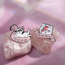 Load image into Gallery viewer, Pearl Cat Enamel Pins Funny Oil Painting Kitten Brooches Lapel Badges For Women Men Cute Cartoon Animal On Backpack Jewelry Gifts
