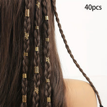 Load image into Gallery viewer, 40PCS Alloy Hollow Hair Ring For Girls Women Dreadlock Hair Braid Rings Cuffs Decoration Elegant Hair Accessories Locks Hair Jewelry For Braids

