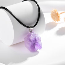 Load image into Gallery viewer, Natural Amethyst Stone Necklace Crystal Reiki Healing Gemstone Pendant Quartz For Men Women Charms Mineral Jewelry Diy Gift
