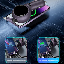 Load image into Gallery viewer, 1PC 60W Dual Quick Charge Car Charger With 80CM Retractable Cable Car Cigarette Lighter
