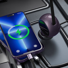 Load image into Gallery viewer, 1PC 60W Dual Quick Charge Car Charger With 80CM Retractable Cable Car Cigarette Lighter

