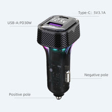 Load image into Gallery viewer, PD 30W Super Fast Charging Car Charger Cigarette Lighter Converter Double Port Output Suitable For 12V-24V Car
