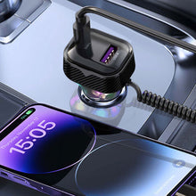 Load image into Gallery viewer, PD 30W Fast Car Charger With Spring Wire Atmosphere Light Cigarette Lighter Converter 3 Output For 12V-24V Cars
