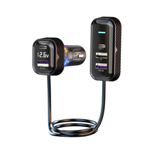 Load image into Gallery viewer, PD 30W Car Charger Front And Rear Universal With 1.5M Extension Cable 5-Port Output Cigarette Lighter Converter

