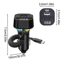 Load image into Gallery viewer, PD 30W Quick Charge Car Bluetooth Charger With Spring Wire Atmosphere Light FM USB Flash Disk Player
